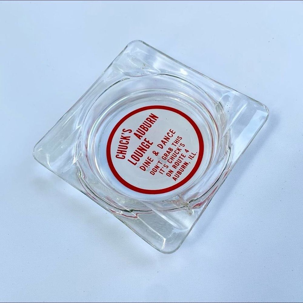 60s Vintage Chuck’s Auburn Lounge Glass Ashtray